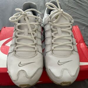 Nike White and Gray Sneakers with Mesh Upper